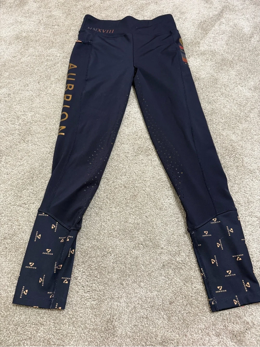 Women's Navy Performance Jeggings with Subtle Logo Accent